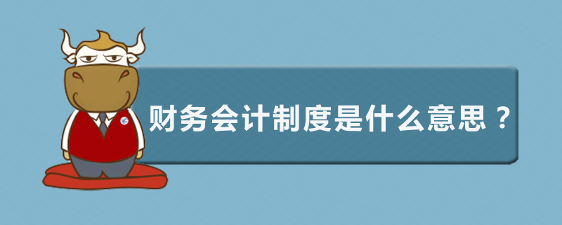 财务会计制度是什么意思